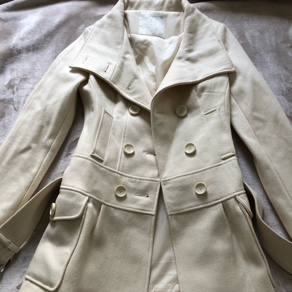 Juicy Couture White Pea Coat